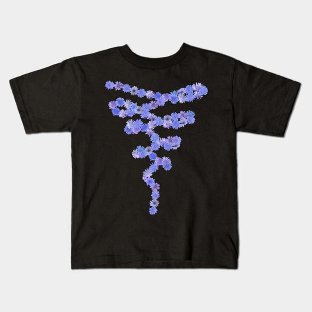 Blue and Purple Chicory Flowers Chain Kids T-Shirt by Flowers on t-shirts
